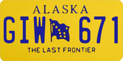 AK license plate GIW671