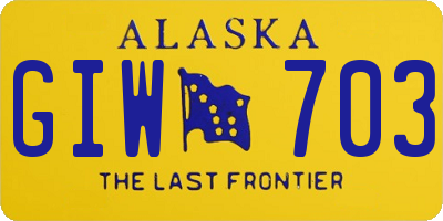 AK license plate GIW703