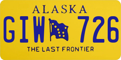 AK license plate GIW726