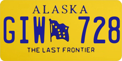 AK license plate GIW728