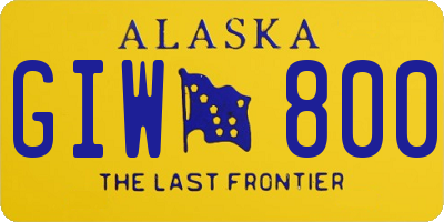 AK license plate GIW800