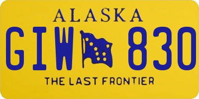 AK license plate GIW830