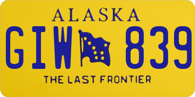 AK license plate GIW839