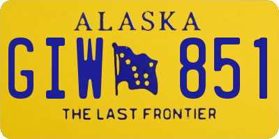 AK license plate GIW851
