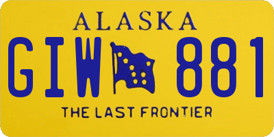 AK license plate GIW881