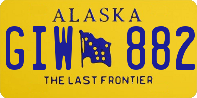AK license plate GIW882