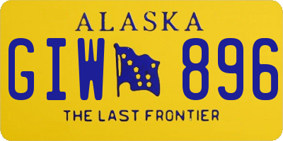 AK license plate GIW896