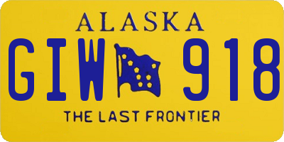 AK license plate GIW918
