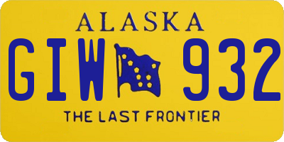 AK license plate GIW932
