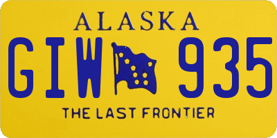 AK license plate GIW935