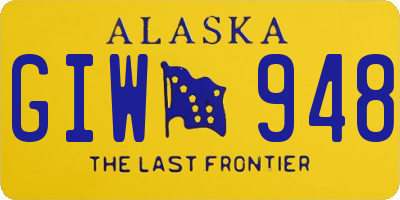 AK license plate GIW948