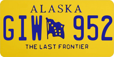 AK license plate GIW952