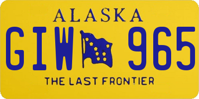AK license plate GIW965
