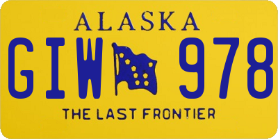 AK license plate GIW978