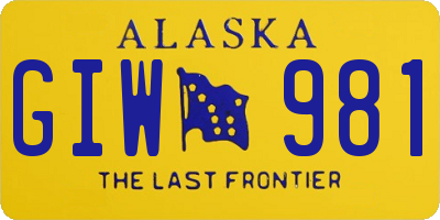 AK license plate GIW981