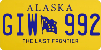 AK license plate GIW992