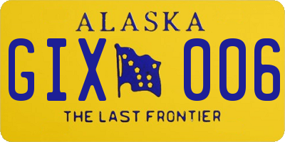 AK license plate GIX006