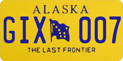 AK license plate GIX007