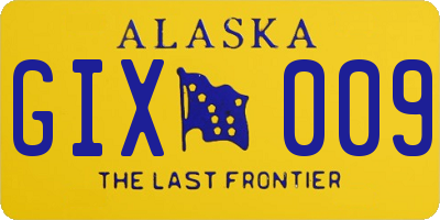 AK license plate GIX009