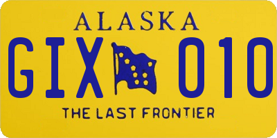 AK license plate GIX010