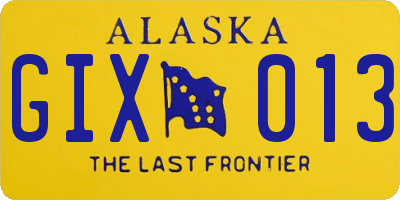AK license plate GIX013