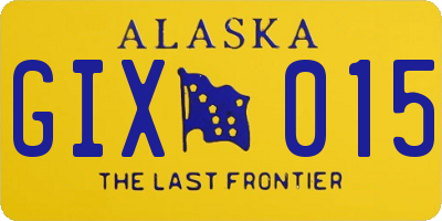 AK license plate GIX015