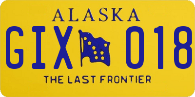 AK license plate GIX018