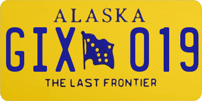 AK license plate GIX019