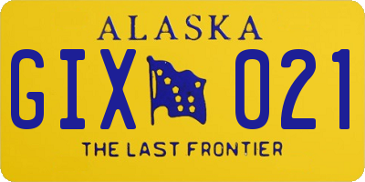 AK license plate GIX021