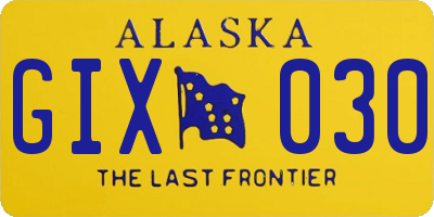 AK license plate GIX030