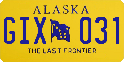 AK license plate GIX031