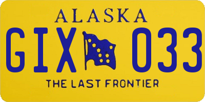 AK license plate GIX033