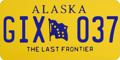 AK license plate GIX037