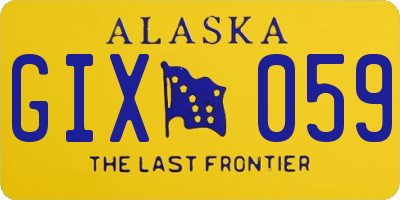 AK license plate GIX059