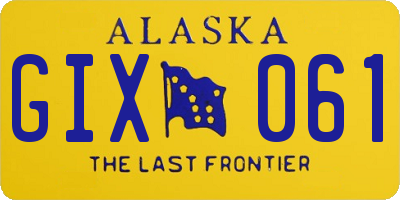 AK license plate GIX061