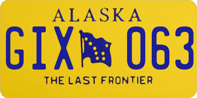 AK license plate GIX063