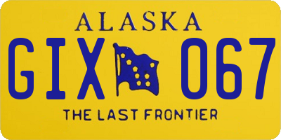 AK license plate GIX067