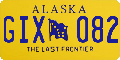 AK license plate GIX082