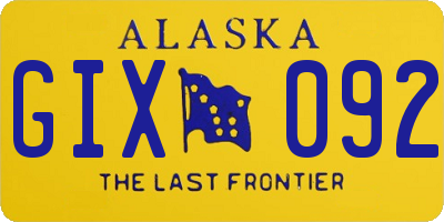 AK license plate GIX092