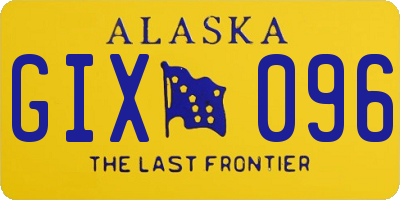 AK license plate GIX096