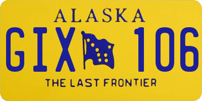 AK license plate GIX106