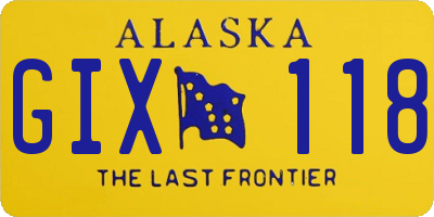 AK license plate GIX118