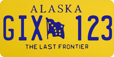 AK license plate GIX123