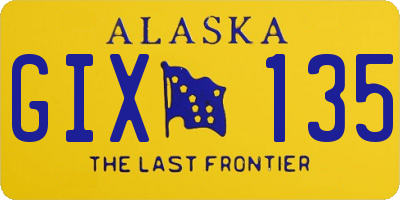 AK license plate GIX135