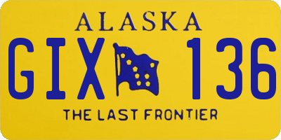 AK license plate GIX136