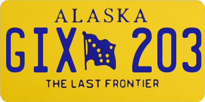 AK license plate GIX203