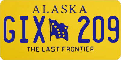 AK license plate GIX209
