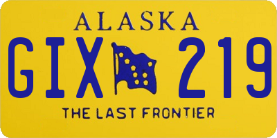 AK license plate GIX219