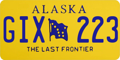 AK license plate GIX223