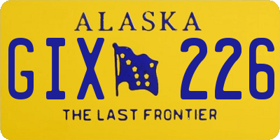 AK license plate GIX226